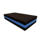 Degrau Step EVA Preto e Azul Fitness 60x30x10cm - 01 unid
