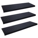 Degraus de escada de borracha Spurtar 75x25 cm, antiderrapantes, 3 peças, pretos