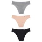 Del Rio Kit Calcinhas Biquíni Cotton Mesclado Pêssego Preto M
