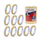 DELFIX Kit 10 Fita Adesiva PP Transparente 12 mm x 40 m