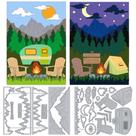 DELORIGIN Moldes de corte em aço carbono para camping, 2 conjuntos DELORIGIN Moldes de corte em aço carbono para camping, 2 conjuntos