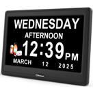 Dementia Clock Soobest de 30 cm com data e dia e exibição de 20 lembretes