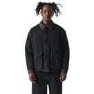 Denim jacket two tone black