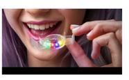 Dentadura de led boca piscando festas rave cores brilhantes