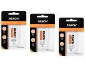 Dental Floss Reach Dentotape encerado 100m sem sabor (pacote com 3)