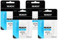 Dental Floss Reach Unflaved Waxed 50m, pacote com 4