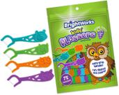 Dental Flossers BrightWorks Kids, com sabor de uva, pacote de 3 x 75