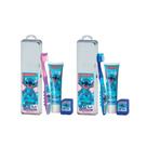 Dentalclean Kit Stitch: Gel Dental 50g com Flúor + Escova Macia + Fio Dental 20m + Estojo