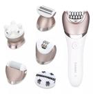 Depilador Elétrico Com Limpeza Facial Kemei Kit 5 in 1 Uso Seco e Molhado Com 2 Velocidades