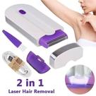 Depilador Elétrico Recarregável 2 em 1 Facial Corporal USB Portátil