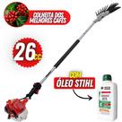Derriçadeira de Café Kawashima KWD2610D2L Com Haste Longa 150cm e Garra Dupla + Óleo Castrol Stihl