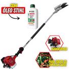 Derriçadeira Mãozinha de Café Kawashima Com Haste Longa e Kit Garra Dupla + 01 Óleo Castrol Stihl