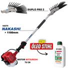 Derriçadeira Nakashi Com Motor Mitsubishi e Mãozinha de Garra Dupla Resistente + Óleo Castrol Stihl
