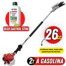 Derriçadeira Para Cafeicultura Kawashima Com Braço Longo 150cm e Mãozinha Dupla + Óleo Castrol Stihl