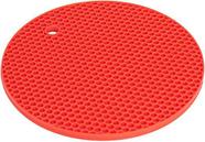 Descanso De Panela Redondo Em Silicone Vermelho