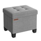 Descanso para pés pequeno Storage Ottoman SONGMICS 32x40x33,5 cm, cinza pomba Descanso para pés pequeno Storage Ottoman SONGMICS 32x40x33,5 cm, cinza pomba