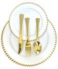 Descartável Luxo 6 Prat 6 Fac 6 Garf Refe 6 Colher Sobremesa