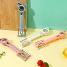 Descascador 7 em 1 para Frutas e Legumes ABS Aço, Multifuncional e Ergonômico