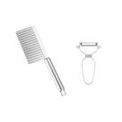 Descascador de Legumes e Cortador Batata Ondulado Inox 2un