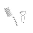 Descascador de Legumes Inox e Cortador Batata Ondulado 2un