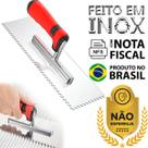 Desempenadeira Dentada Dentes Fino 4mm Forte Soldada Sem Parafuso Aço Cabo Ergonômico Alta Qualidade