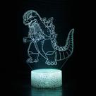Desenho animado com luz noturna Godzillas King Kong 3D LED 3D Touch Remo