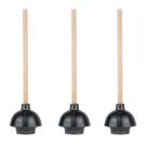 Desentupidor de vaso sanitário SteadMax Heavy Duty com cabo de madeira 46 cm, pacote com 3 Desentupidor de vaso sanitário SteadMax Heavy Duty com cabo de madeira 46 cm, pacote com 3