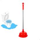Desentupidor Sanitário Cabo Inox 55cm Borracha De Sucção 17cm Alta Capacidade