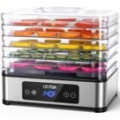Desidratador de Alimentos OSTBA com 5 Bandejas de Aço Inoxidável, Secador de Alimentos 400W, Timer de 48H e Controle de Temperatura Máximo de 160F, Fluxo de Ar 360, Livre de BPA, Operação Silenciosa, Receitas para Carne Seca, Frutas, Ervas e Petiscos para Animais
