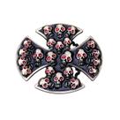 Design 3D com fivela de cinto Skull Cross com olhos vermelhos Design 3D com fivela de cinto Skull Cross com olhos vermelhos