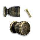 Design Colonial 2 Puxadores Ponto Redondo em Metal, Ideal para Armário de Cozinha e Cômodas Cor: Dourado Fosco