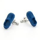 Design criativo de chinelo de praia azul Cufflinks para homens