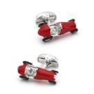 Design de carro de corrida vermelho Cuff Links para homens