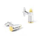 Design de dois tons em forma de bala de abotoaduras para homens Design de dois tons em forma de bala de abotoaduras para homens