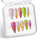 Design de flores 3D de estilete de amêndoa feito à mão Press on Nails
