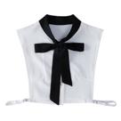 Design de gravata borboleta com gola falsa em chiffon preto para mulheres