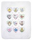 Design de kit de edredão para bebês Cross Stitch Works Animal Hearts Design de kit de edredão para bebês Cross Stitch Works Animal Hearts
