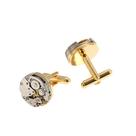 Design de relógio mecânico Cuff Links Gold para homens