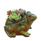 Design de sapo em vaso de flores de resina para suculentas, cactos e ervas de 11 cm