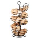 Design em espiral de metal preto Egg Skelter QUTREY com cesta de armazenamento