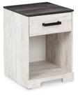 Design exclusivo de mesa de cabeceira de Ashley Shawburn 1 gaveta