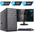 Desktop Cpu Completo I5 4590 Brazil Pc, 16GB Ram, SSD 240 Monitor 19 Kit USB