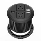 Desktop Power Grommet BTU de 7,5 cm com 2 tomadas AC e 2 portas USB