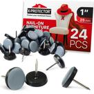 Deslizadores para cadeiras X-Protector 1" com prego, protetores de piso, 24 un.