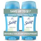 Desodorante antitranspirante Secret Invisible Solid Women 75mlX2