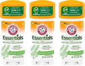 Desodorante Arm & Hammer Essentials Natural Fresh 75ml, pacote com 3