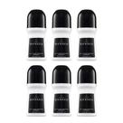 Desodorante Avon Black Suede Roll-on para homens 75 ml (pacote com 6)