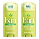 Desodorante Ban Antitranspirante Sólido Invisível Sem Perfume 75 mL (pacote com 2)