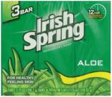 Desodorante de banho Soap Irish Spring Bath Bar Aloe 110 ml, pacote com 3