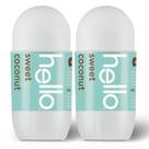 Desodorante hello Sweet Coconut Roll On 50mL 48h, pacote com 2